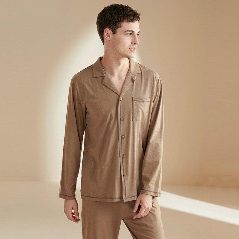 Cozy Men's Modal Cotton Long Sleeve Pajama Set for Ultimate Comfort - Vogue Aura