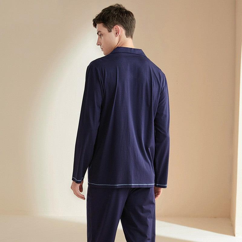 Cozy Men's Modal Cotton Long Sleeve Pajama Set for Ultimate Comfort - Vogue Aura