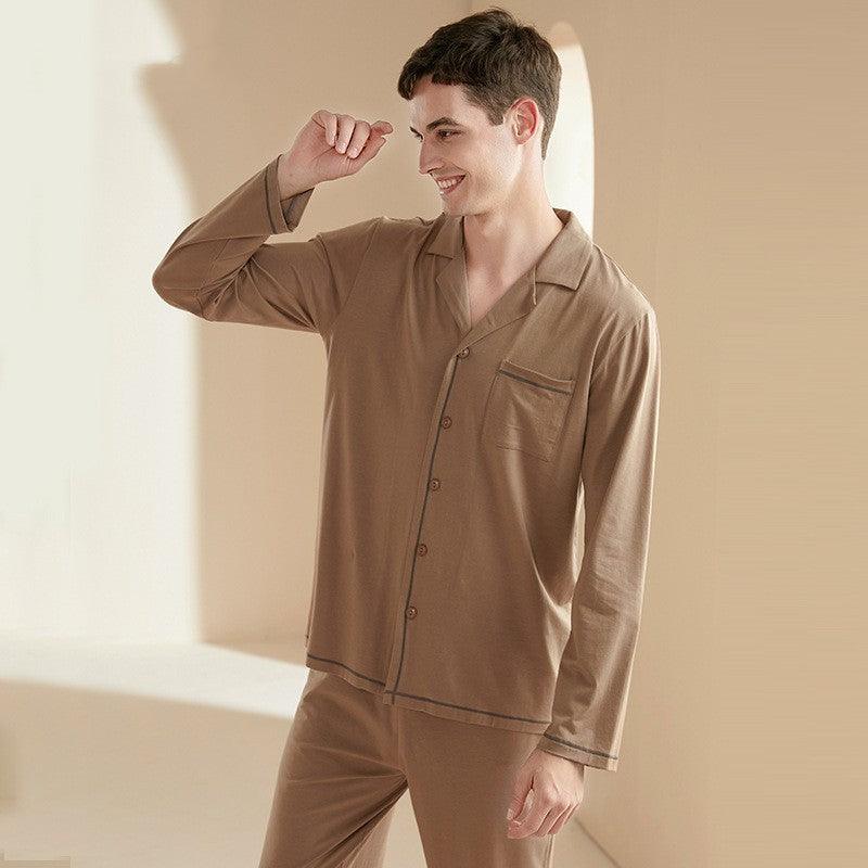 Cozy Men's Modal Cotton Long Sleeve Pajama Set for Ultimate Comfort - Vogue Aura