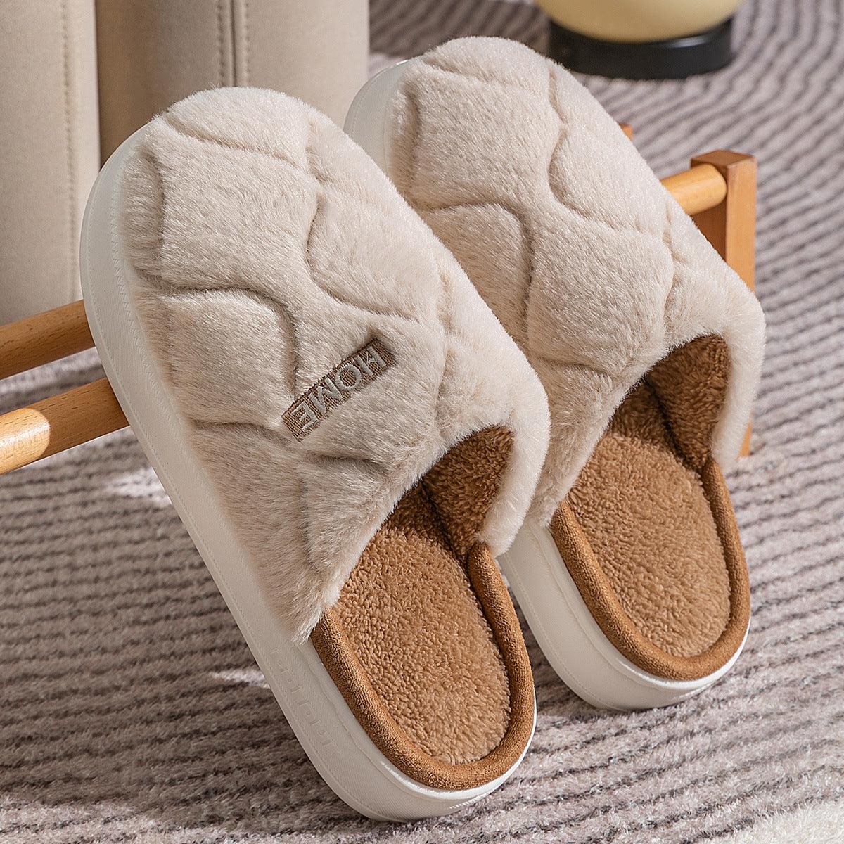 Cozy Plush Slippers for Couples - Stylish Indoor Comfort - Vogue Aura