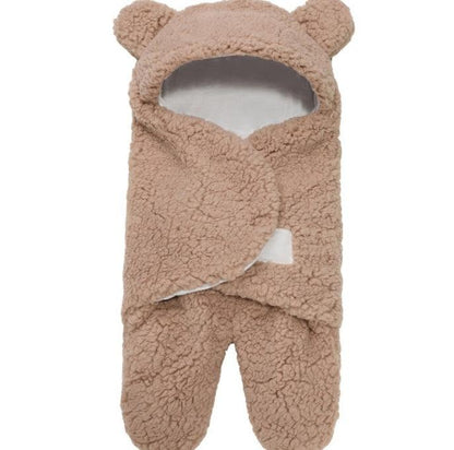 Cozy Velvet Baby Sleeping Bag with Cartoon Design - Vogue Aura