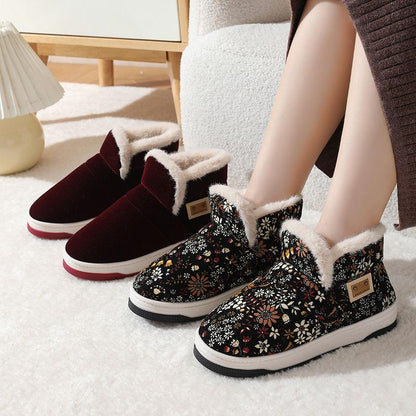 Cozy Velvet-Lined Winter Footwear - Vogue Aura