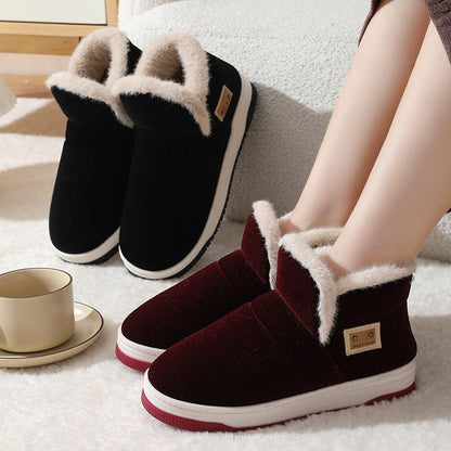 Cozy Velvet-Lined Winter Footwear - Vogue Aura