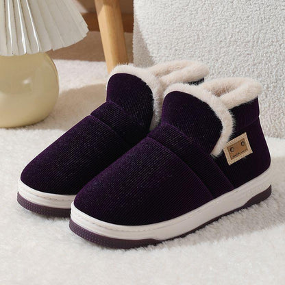 Cozy Velvet-Lined Winter Footwear - Vogue Aura