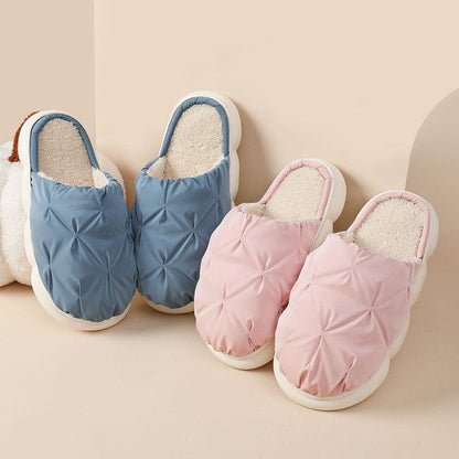 Cozy Waterproof Plush Cotton Slippers with Supportive Thick Sole - Vogue Aura