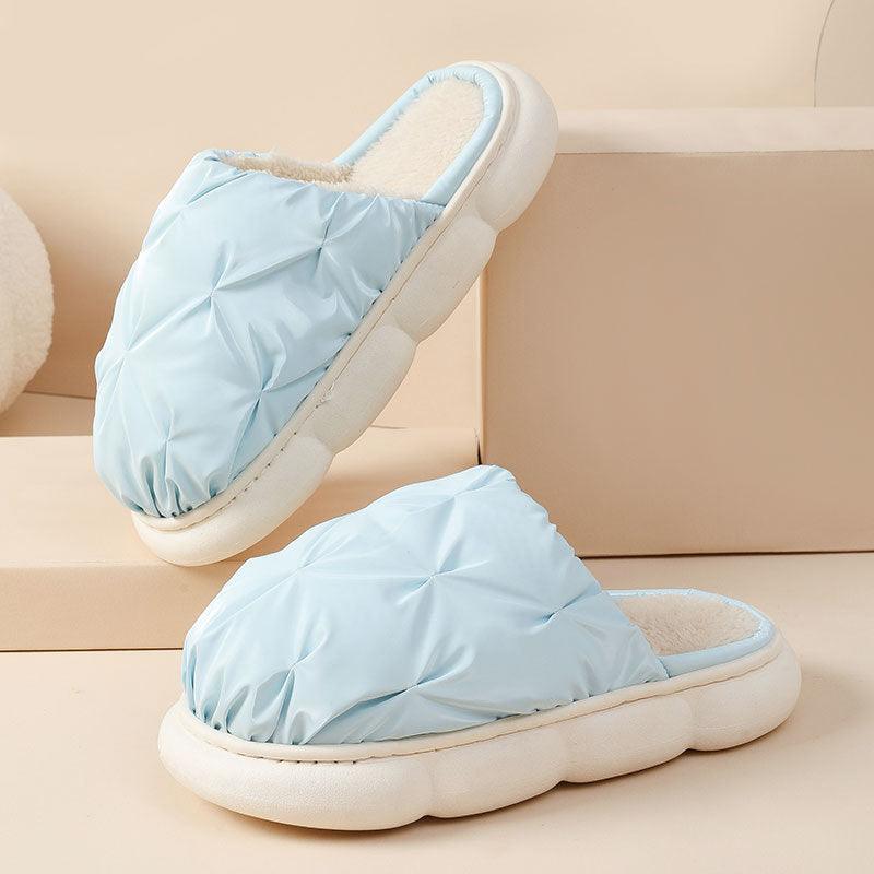 Cozy Waterproof Plush Cotton Slippers with Supportive Thick Sole - Vogue Aura