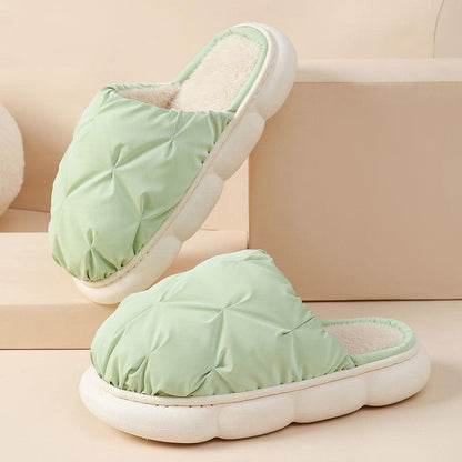 Cozy Waterproof Plush Cotton Slippers with Thick Sole for Ultimate Comfort - Vogue Aura