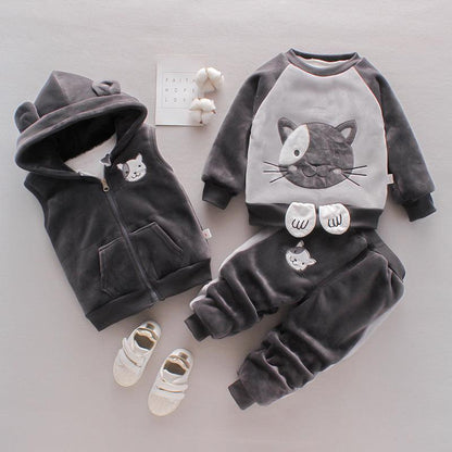 Cozy Winter Wonderland Three-Piece Set for Boys - Vogue Aura