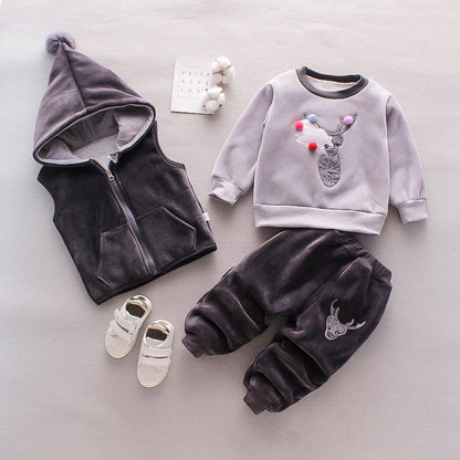 Cozy Winter Wonderland Three-Piece Set for Boys - Vogue Aura