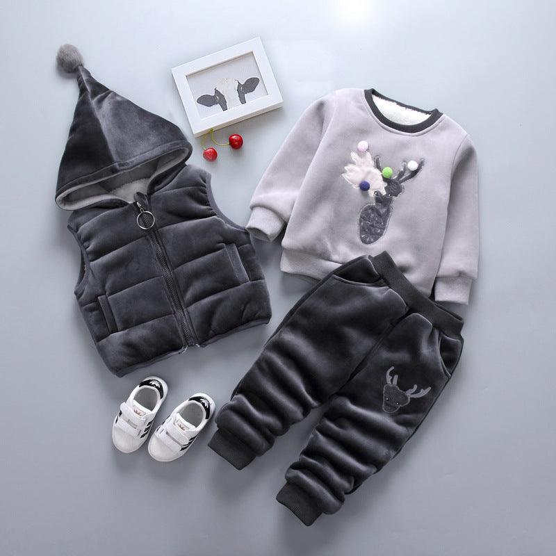 Cozy Winter Wonderland Three-Piece Set for Boys - Vogue Aura