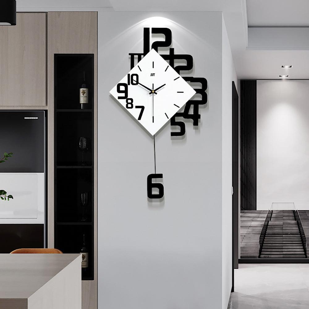 Customizable Stylish Round Wooden Wall Clock - Creative Home Décor Timepiece - Vogue Aura