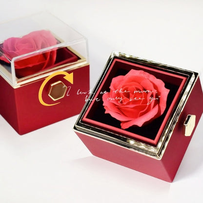 Rotating Soap Flower Rose Gift Box Creative Rotating Rose Jewelry Packaging Box Valentine's Day Gift For Women - Vogue Aura