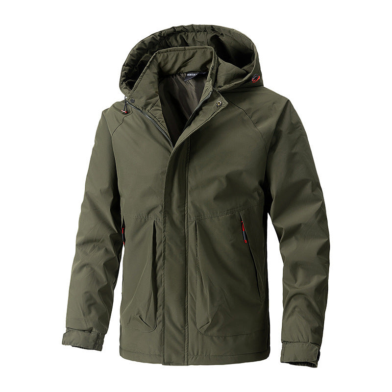 Premium Men's Casual Hooded Shell Jacket for Outdoor Adventures - Vogue Aura