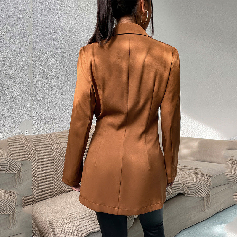 Chic Slim Fit Lapel Suit Jacket for Women - Vogue Aura