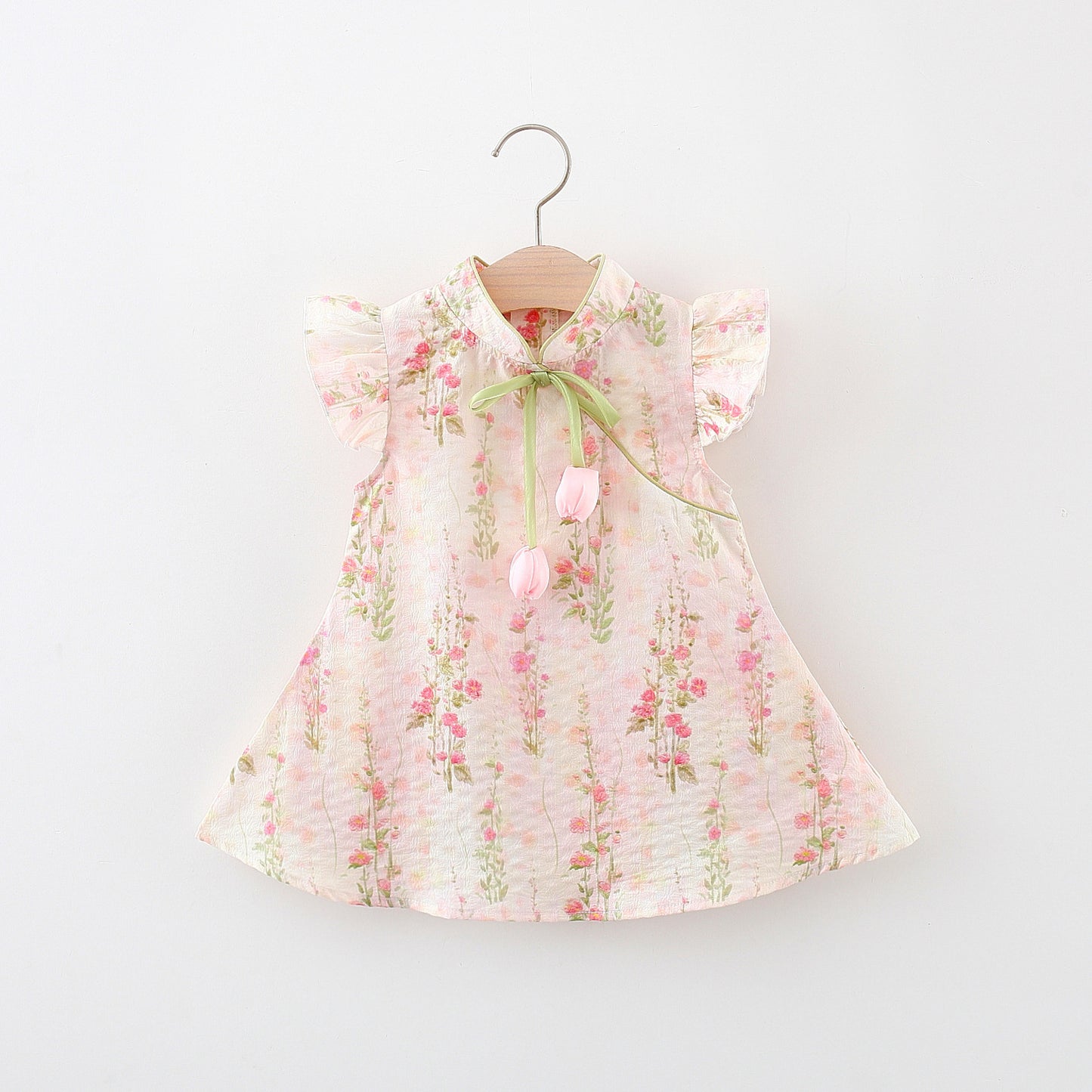 Girls' Flying Sleeves Flower Costume Small Skirt - Vogue Aura