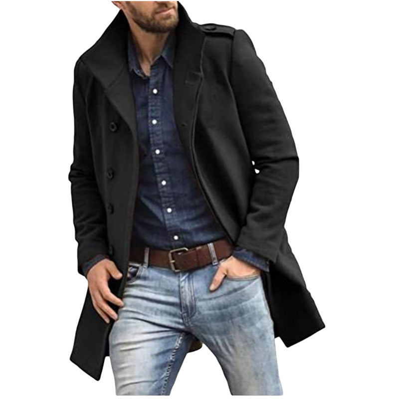 European Style Woolen Men's Thickened Coat for Autumn and Winter - Vogue Aura