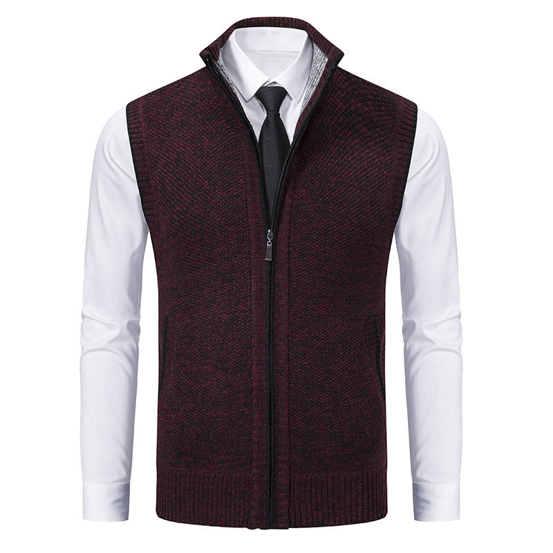 Men's Premium Stand Collar Knitted Cardigan Coat - Vogue Aura