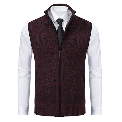 Men's Premium Stand Collar Knitted Cardigan Coat - Vogue Aura