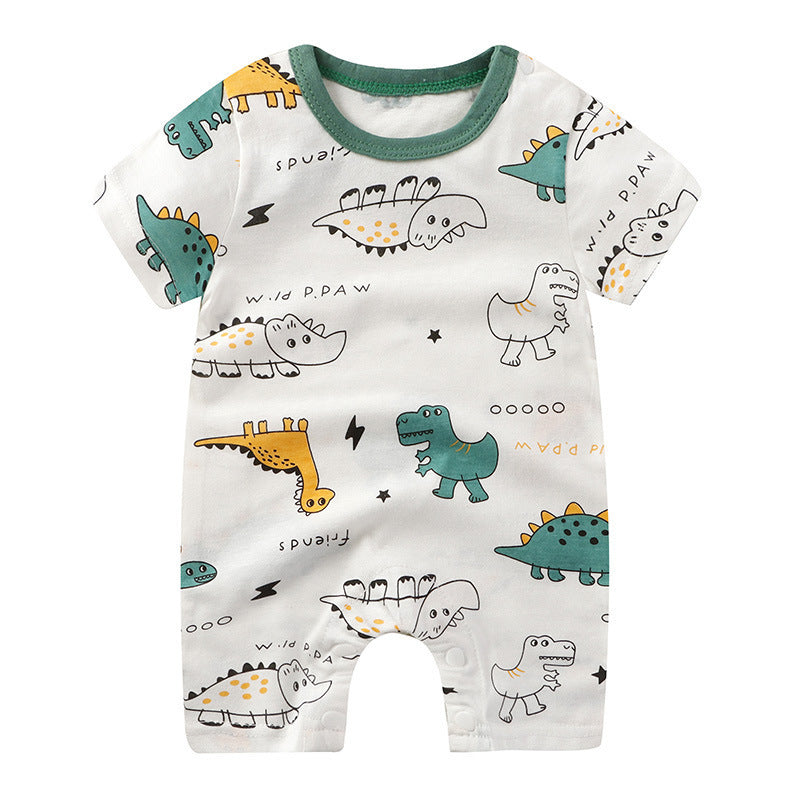 Pure Cotton Short Sleeve Baby Jumpsuits in Fun Designs - Vogue Aura