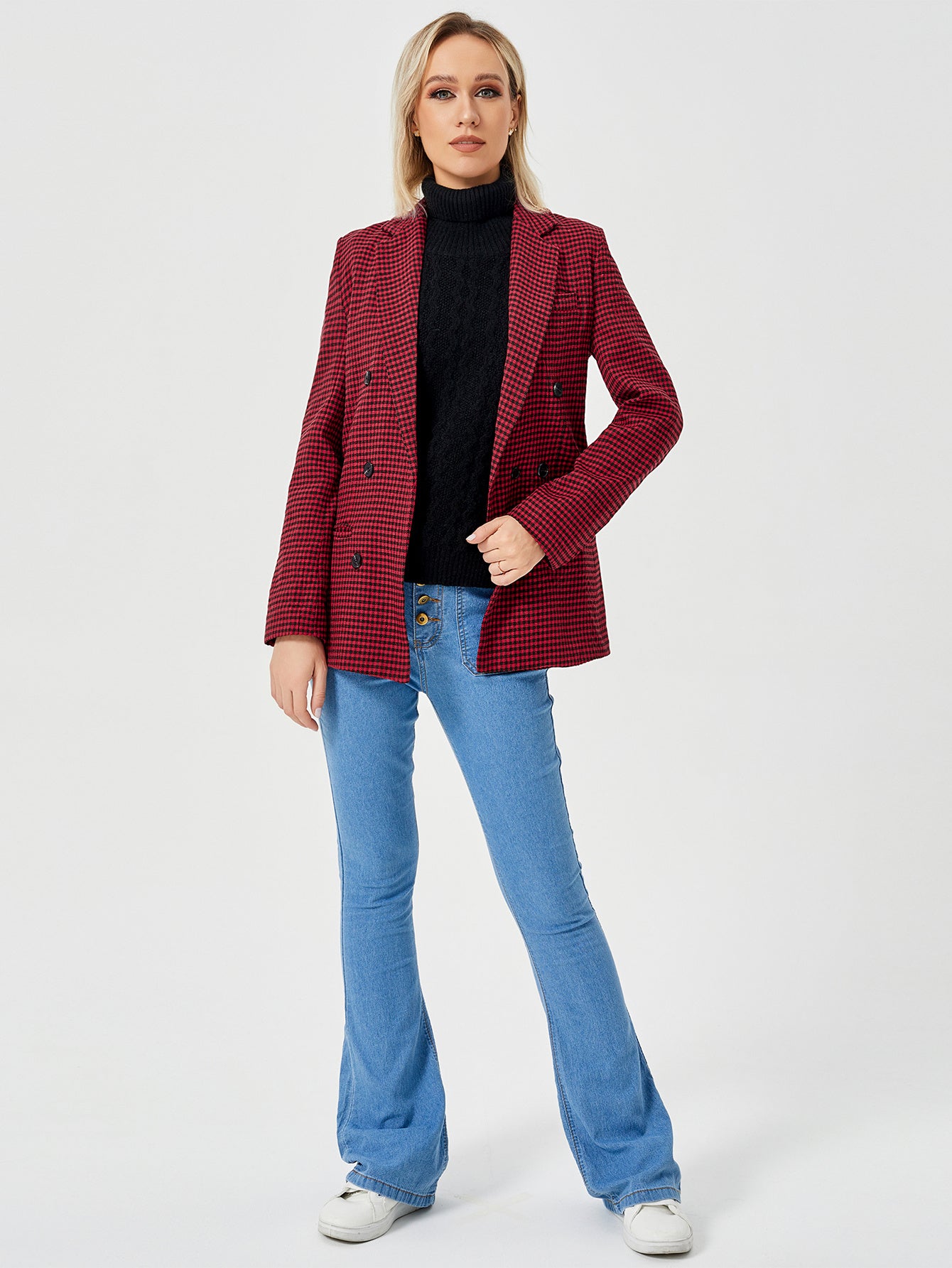 Women's Sophisticated Casual Blazer Jacket - Vogue Aura