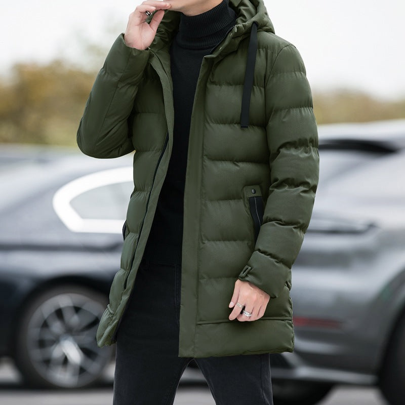 Men's Long Hooded Winter Jacket - Stylish & Windproof Outdoor Coat - Vogue Aura