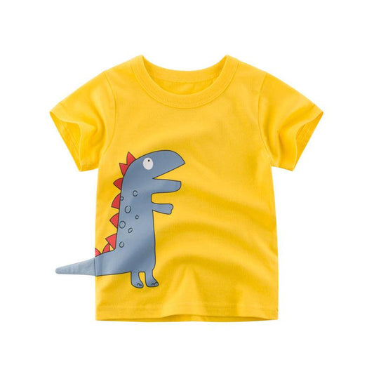 Dino Adventure Short Sleeve T-Shirt for Kids - Vogue Aura