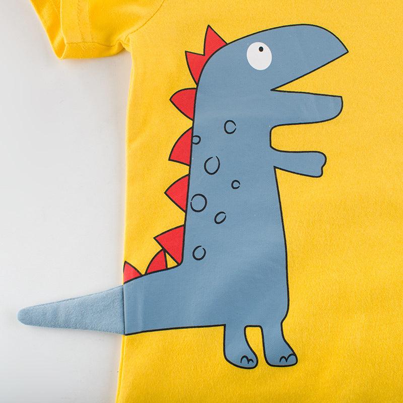 Dino Adventure Short Sleeve T-Shirt for Kids - Vogue Aura