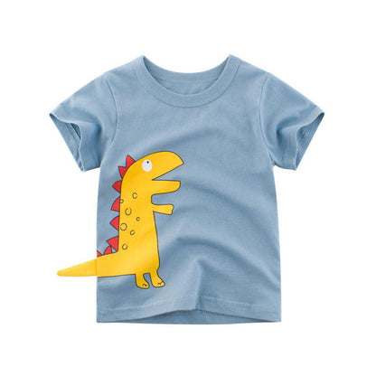 Dino Adventure Short Sleeve T-Shirt for Kids - Vogue Aura