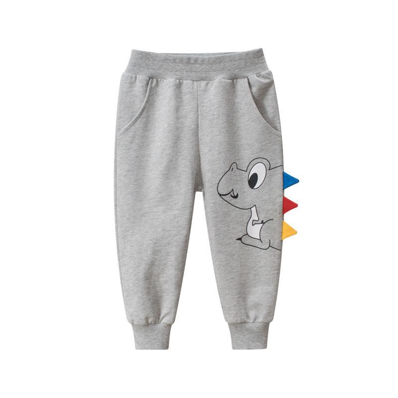 Dino Delight Boys' Cotton Sweatpants for Kids - Vogue Aura