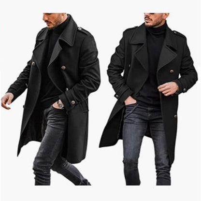 Woolen Men's Padded Jacket for Autumn and Winter Elegance - Vogue Aura