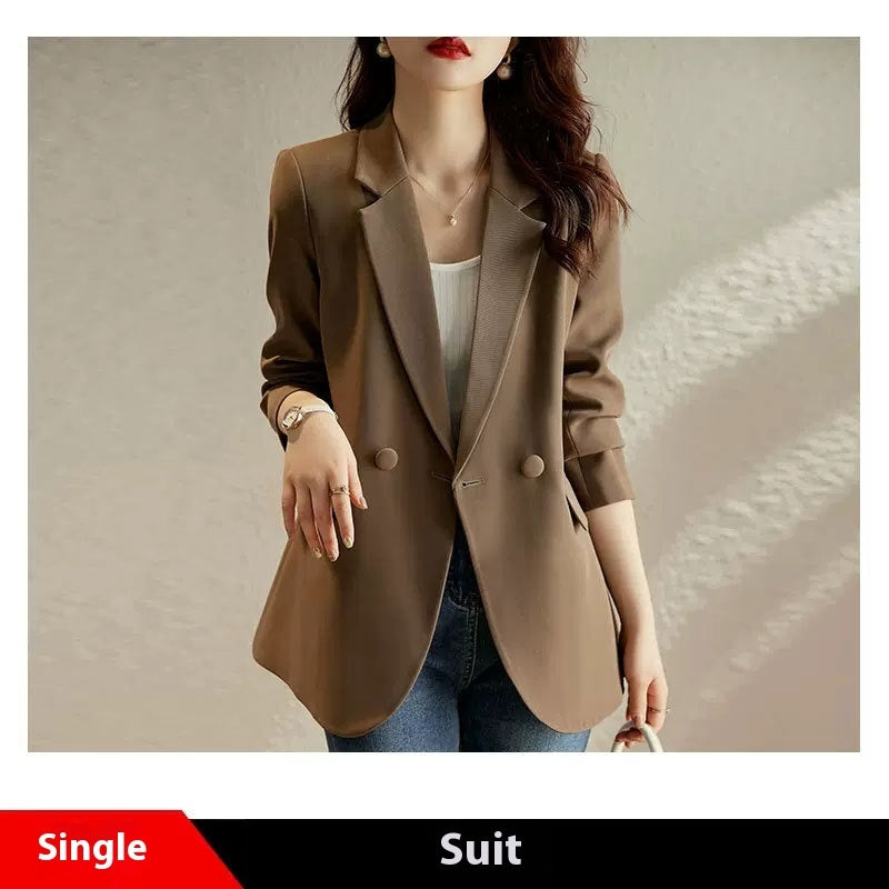 Elegant Women's Long Sleeve Small Suit Jacket - Vogue Aura