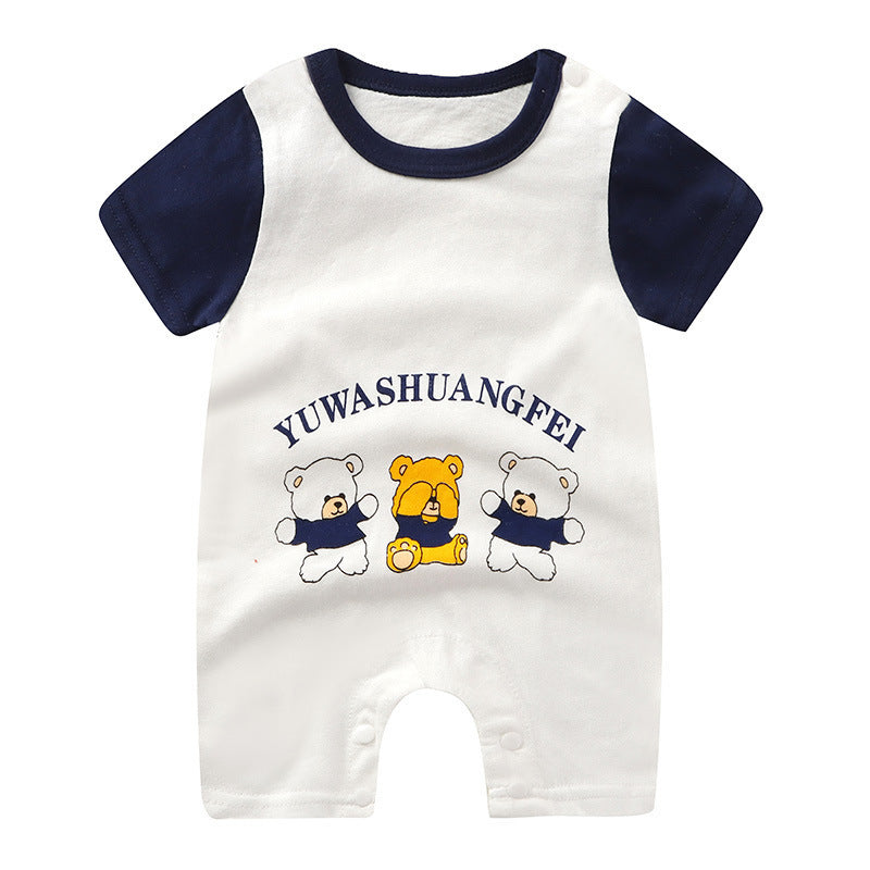 Pure Cotton Short Sleeve Baby Jumpsuits in Fun Designs - Vogue Aura