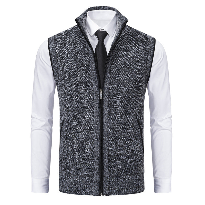 Men's Premium Stand Collar Knitted Cardigan Coat - Vogue Aura