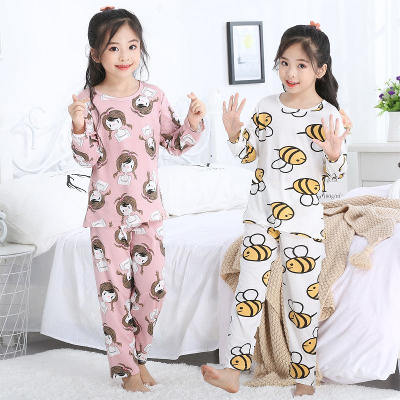 Adorable Cartoon Long-Sleeved Autumn Pajamas for Kids - Vogue Aura