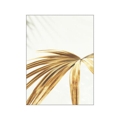 Elegant Coastal Gold Foil Canvas Artwork - Vogue Aura