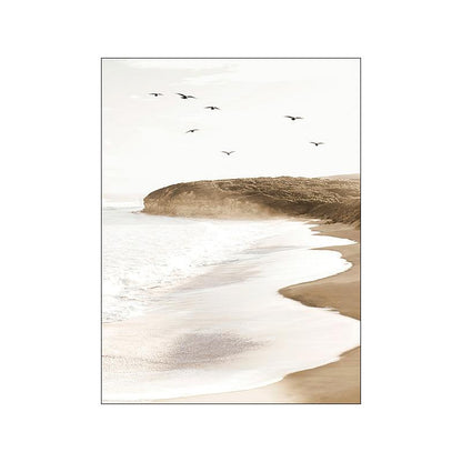 Elegant Coastal Gold Foil Canvas Artwork - Vogue Aura