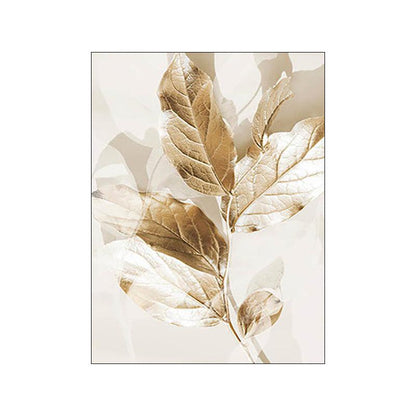 Elegant Coastal Gold Foil Canvas Artwork - Vogue Aura