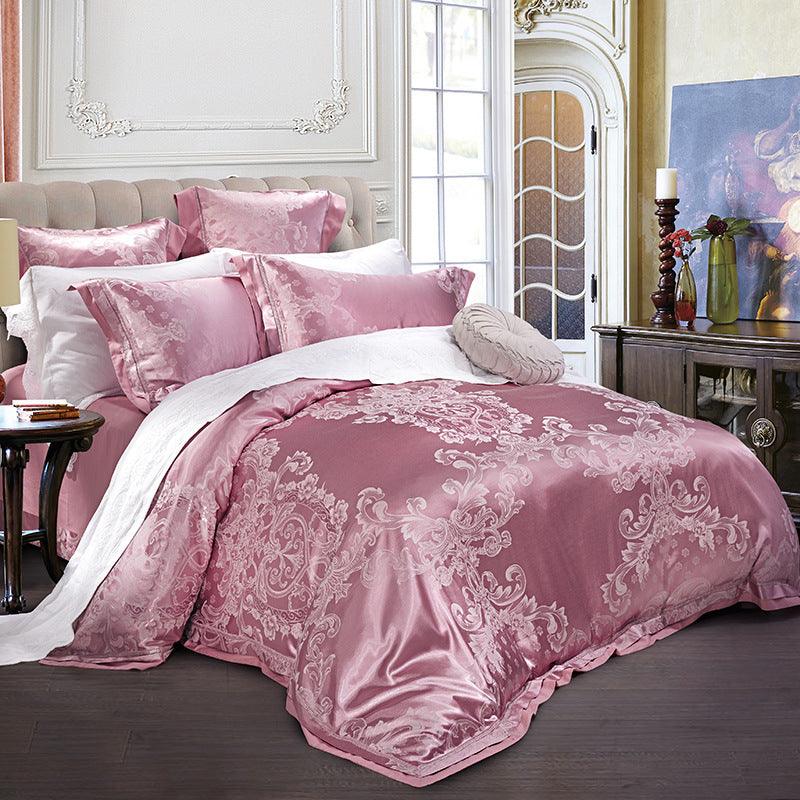 Elegant European-Inspired 4-Piece Cotton Satin Bedding Collection - Vogue Aura