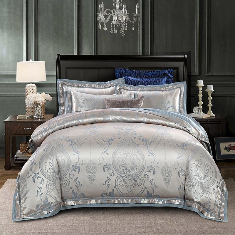 Elegant European-Inspired 4-Piece Cotton Satin Bedding Collection - Vogue Aura