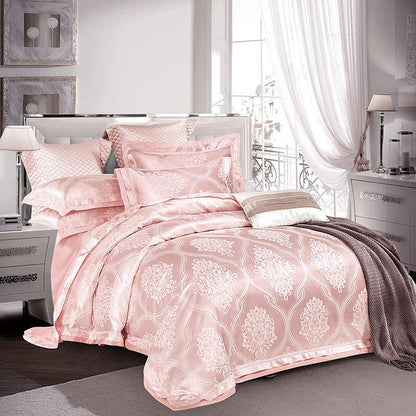 Elegant European-Inspired 4-Piece Cotton Satin Bedding Collection - Vogue Aura