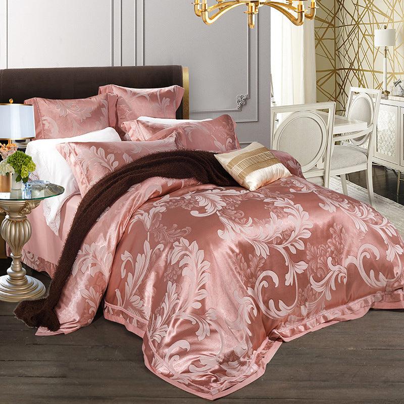 Elegant European-Inspired 4-Piece Cotton Satin Bedding Collection - Vogue Aura