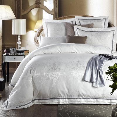 Elegant European-Inspired 4-Piece Cotton Satin Bedding Collection - Vogue Aura