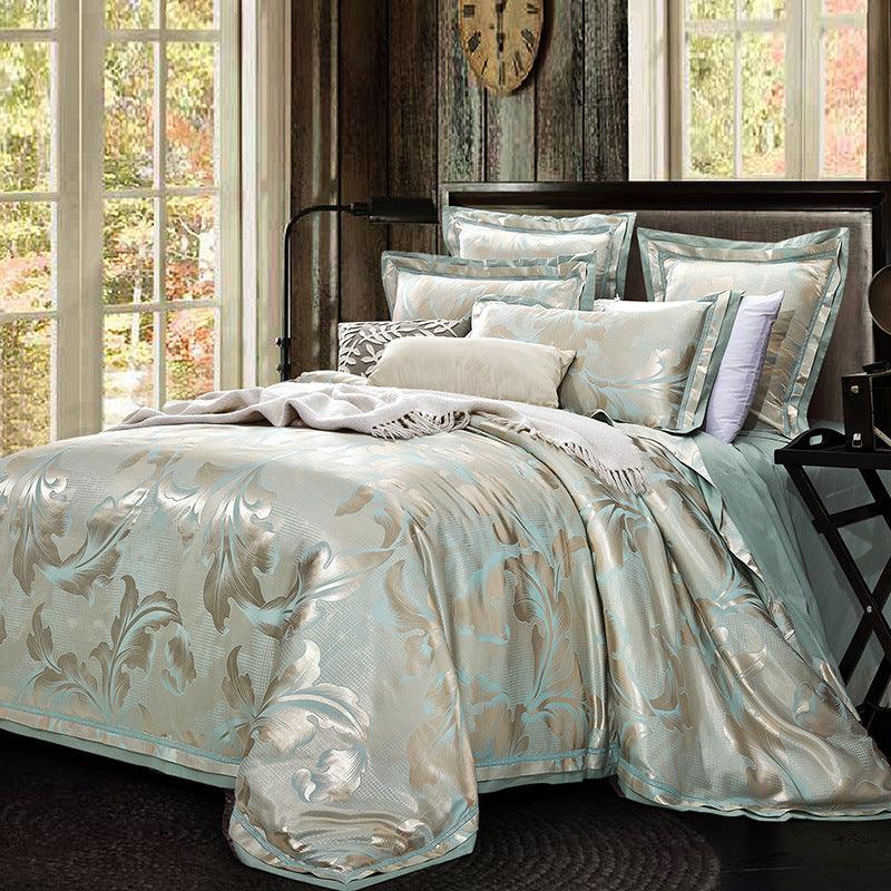 Elegant European-Inspired 4-Piece Cotton Satin Bedding Collection - Vogue Aura