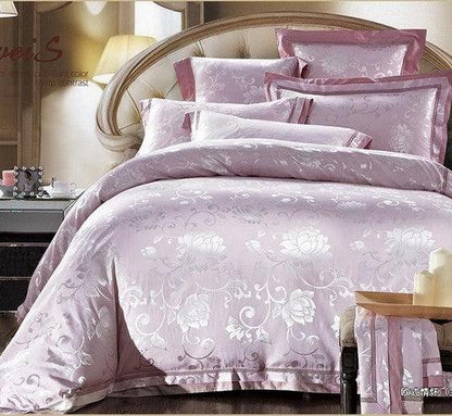 Elegant European-Inspired 4-Piece Cotton Satin Bedding Collection - Vogue Aura