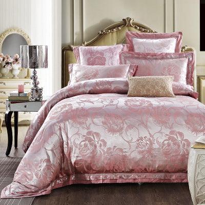 Elegant European-Inspired 4-Piece Cotton Satin Bedding Collection - Vogue Aura