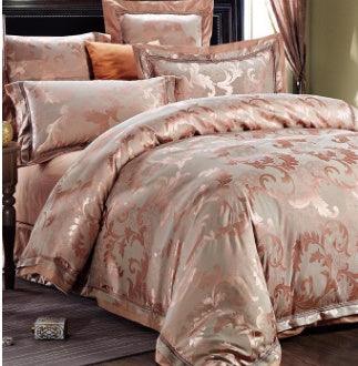 Elegant European-Inspired 4-Piece Cotton Satin Bedding Collection - Vogue Aura