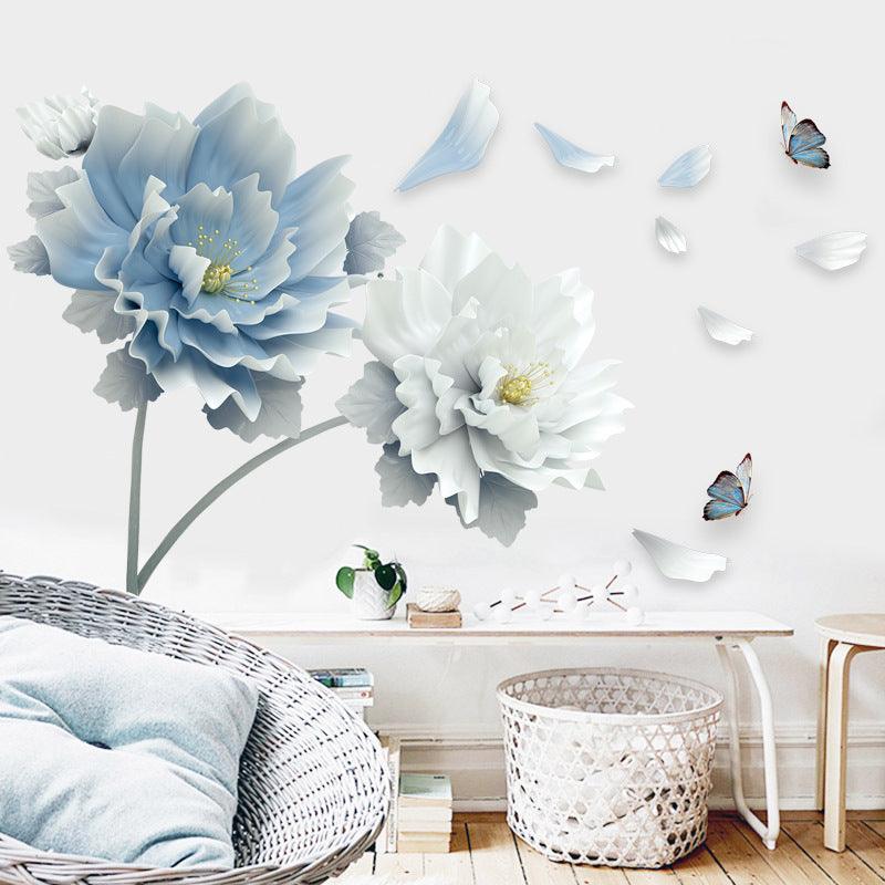 Elegant Floral PVC Wall Mural for Bedroom Decor - Vogue Aura