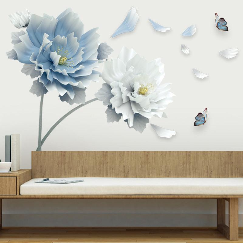 Elegant Floral PVC Wall Mural for Bedroom Decor - Vogue Aura