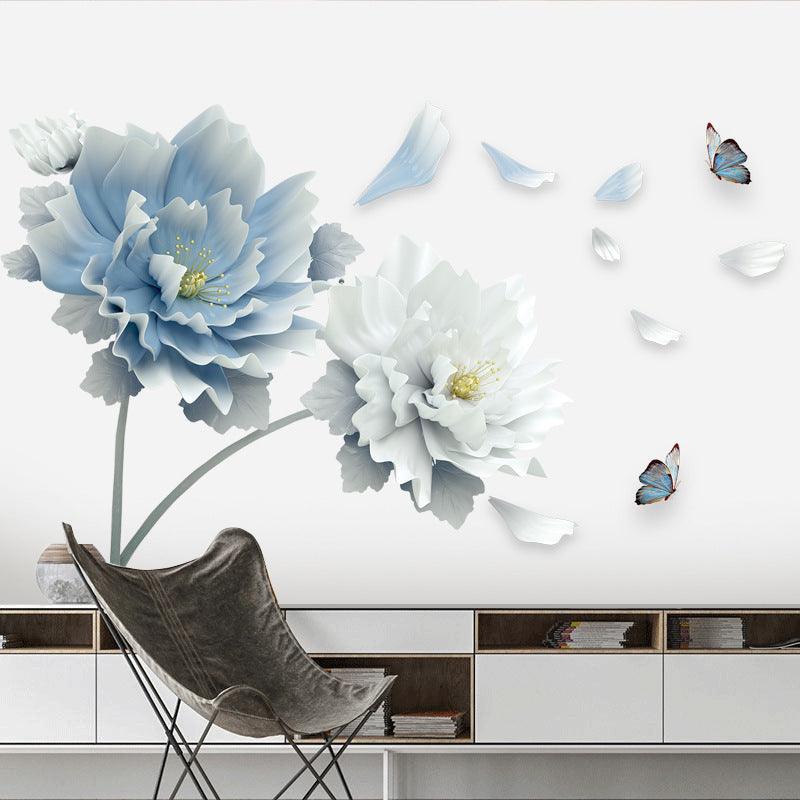 Elegant Floral PVC Wall Mural for Bedroom Decor - Vogue Aura