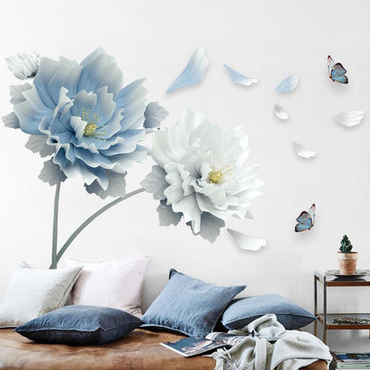 Elegant Floral PVC Wall Mural for Bedroom Decor - Vogue Aura